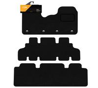 FSW - Tailored Mats - Fits RENAULT Traffic Minibus 2014-ON - Black Carpet - Van, Non Slip Mat, Fitted With Clips, Granulated Backing and Edged With Black Cloth Binding - 3 XL Pc Floor Mat Only