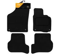 FSW - Tailored Mats - Fits SKODA Octavia 2008-2012, 4 Clips - Black Carpet - Anti Slip Mat - Non Slip Car Floor Mat, Fitted With Clips & Granulated Backing - 4 Pc Floor Mat Only