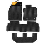 FSW - Tailored Mats - Fits TOYOTA Verso 2012-2018 7 Seat Versionnew Style Twist Clip - 5mm Extra Heavy Duty Rubber - Anti Slip Mat, Waterproof - 2 Clips - Hard Wearing - 4xl Pc Floor Mats Only