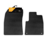 FSW - Tailored Mats - Fits Vauxhall Combo & Combo-e 2019-On - 3mm Rubber Van Mat - Non Slip Mat- 2 Clips - 2 Pc Floor Mat Only - With Silver Trim