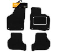 FSW - Tailored Mats - Fits Volkswagen Scirocco 2008-2017 - Carpet - Anti Slip Mat - Fitted With Clips & Granulated Backing - 4 Pc - Silver Trim