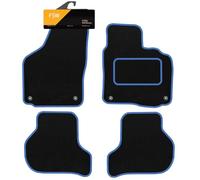 FSW - Tailored Mats - Fits Volkswagen Scirocco 2008-2017 - Carpet - Anti Slip Mat - Fitted With Clips & Granulated Backing - 4 Pc - Blue Trim