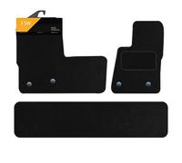 FSW - TRANSIT CUSTOM AUTOMATIC CREW CAB 2 PC FRONT MAT With Centre Piece 2020-On - Black Carpet - Non Slip Mat - Granulated Backing and Edged With Black Cloth Binding - 3 Floor Mat Only
