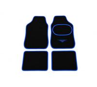 FSW Universal Waterproof Carpet Car Mats for Cars, SUVs & Vans, Blue Trim