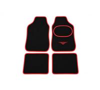 FSW Universal Waterproof Carpet Car Mats for Cars, SUVs & Vans, Red Trim