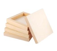 FSWCCK 5 Pack 6 x 6 inch Wood Panel Boards, Unfinished Wood Canvas Panels for Crafts, Painting Canvas, DIY Art Projects, Pouring, Arts Use with Oils, Acrylics