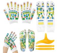 FSWWSF Reflex Zone Socks Set, Foot Reflex Zone Socks with Acupressure Pen, Pressure Point Socks, Acupressure Socks for Foot, Reflexology Zones, Massage for Improved Foot Health, Unisex Socks