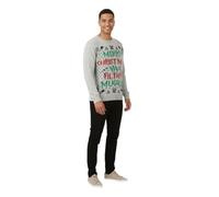 FSXtyle Unisex Christmas Jumper - Merry Christmas You Filthy Muggle Print Knit Pullover Sweater, Funny Xmas Novelty Knitwear for Men & Women (UK, Alpha, XXL, Regular, Regular, Silver Grey)