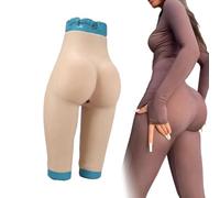 FSYH Crossdressing Silicone Panties Half-Length Fake Vagina Pants Realistic Butt Shaper Hip Enhancer Underwear for Cosplay,Brown,Basic