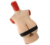 FSYH Half-Body Silicone Breast Plates K Cup False Breast Forms for Crossdresser Cosplay Drag Queen Breasts Enhancers,Brown,silicone