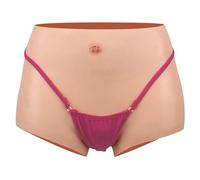 FSYH High Waist Silicone Buttocks Panties Body Shaper Enhancer Padded Push Up Panty for Women Cosplay,Ivory white,S