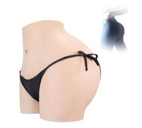 FSYH Realistic Silicone Fake Vagina Panties Big Butt Shaper Push Up Control Shorts Hip Lifter Enhancer Panty for Cosplay,Ivory,Basic