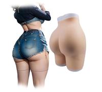 FSYH Realistic Silicone Panties Buttock Butt Control Shorts Hip Enhancer Shaper Pants for Drag Queen Crossdresser,Girly white,HIP~1.2cm