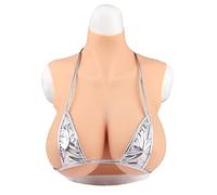 FSYH Silicone Breastplate B-H Cup Fake Boobs Realistic Breast Forms for Crossdressers Drag Queen Mastectomy Transgender,Wheat Yellow,D`CUP