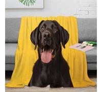 FSYQQASD Labrador Blanket 3D Printed Flannel Pet Dog Throw Bedding Soft Cozy Gifts Plush Fluffy for Bed And Couch for Boys Girls 40x50inch(100x130cm)