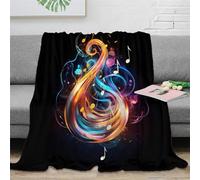 FSYQQASD Musical Note Flannel Blanket Throw Bedding 3D Printed Plush Fluffy Gifts Soft Cozy for Holiday Bed Couch for Boys Girls All Season 70x80inch(180x200cm)