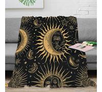 FSYQQASD Sun Moon Stars Blanket 3D Printed Flannel Bohemia Throw Bedding Soft Cozy Gifts Plush Fluffy for Bed And Couch for Boys Girls 80x90inch(200x230cm)