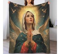 FSYQQASD Virgin Mary 3D Printed Flannel Christianity Blanket Throw Bedding Gifts Soft Cozy Fluffy Plush for Holiday Bed Couch for Boys Girls All Season 40x50inch(100x130cm)