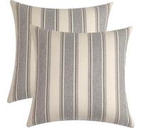 FSZhenZuan Pack of 2 Cushion Covers 45x45cm Decorative Grey Striped Throw Pillow Covers Boho Soft Retro Pillowcases with Invisible Zipper for Couch Bed Living Room Home Decor