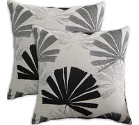 FSZhenZuan Pack of 2 Cushion Covers 45x45cm Soft Throw Pillow Covers Decorative Palm Leaves Square Cushion Pillow Covers for Home Couch Bed Sofa Decor