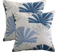 FSZhenZuan Pack of 2 Cushion Covers 45x45cm Soft Throw Pillow Covers Decorative Palm Leaves Square Cushion Pillow Covers for Home Couch Bed Sofa Decor