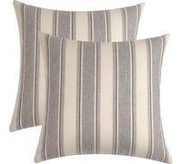 FSZhenZuan Pack of 2 Cushion Covers 50x50cm Decorative Grey Striped Throw Pillow Covers Boho Soft Retro Pillowcases with Invisible Zipper for Couch Bed Living Room Home Decor