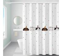 FSZhenZuan Shower Curtain 200x200cm Drop Water Repellent Shower Curtain with Hooks Washable Polyester Fabric Cartoon Decorative Bathroom Curtains, Weighted Hem