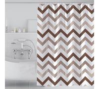 FSZhenZuan Shower Curtain 200x200cm Drop Water Repellent Shower Curtain with Hooks Washable Polyester Fabric Geometric Waves Decorative Bathroom Curtains, Weighted Hem