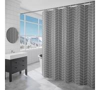 FSZhenZuan Shower Curtain 240x200cm Drop Water Repellent Shower Curtain with Hooks Washable Polyester Fabric Grey Arrow Decorative Bathroom Curtains, Weighted Hem