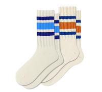 Fszsaa Fun Novelty Retro Striped Crew Socks Athletic Half Calf Casual Cotton Socks Women, 2pack- Oceanblueseries, One size