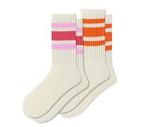 Fszsaa Fun Novelty Socks For Women Striped Retro Crew Socks Sporty Calf Socks Casual Cotton Socks Women, 2pack- Orangeseries, One size