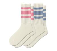 Fszsaa Fun Novelty Socks For Women Striped Retro Crew Socks Sporty Calf Socks Casual Cotton Socks Women, 2pack- Ocean/Sakura, One size