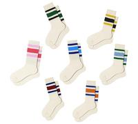 Fszsaa Fun Novelty Striped Retro Crew Socks For Women Sporty Calf Casual Cotton Socks Women, 7pack for Week Plan a, One size