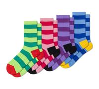 Fszsaa Fun Novelty Striped Retro Crew Socks for Women - Sporty Calf Cotton Casual Socks, Circus Stripes, One size