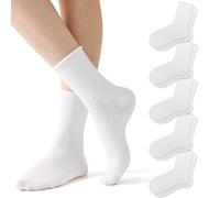 Fszsaa Sweet Pointelle-Knit Cotton Socks with Hollowing Mesh Roll Top Turn Cuff Slouch Socks For Women Tube Socks, 5pack-white, One size