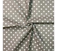 FT Cotton Fabric 8mm Polka Dot 44" Wide 100% Cotton (Gray on White - 2m)