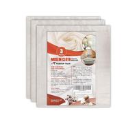 FT Fashion Track Muslin Cloths for Cooking, Cheese Cloths for Straining, 3 Pcs for Baking and Filtering, 50 x 50cm, Grade 90 Lint-Free 100% Unbleached Cotton Reusable Fabric