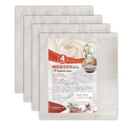 FT Fashion Track Muslin Cloths for Cooking, Cheese Cloths for Straining, 4 Pcs for Baking and Filtering, 50 x 50cm, Grade 90 Lint-Free 100% Unbleached Cotton Reusable Fabric