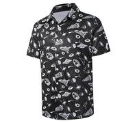 FT FENTENG Mens Hawaiian Shirts Regular Fit Short Sleeve Casual Button Down Summer Tropical Beach Shirts, Space World, XL