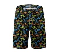 FT FENTENG Mens Swim Trunks Quick Dry Board Shorts with Mesh Lining, Breathable Surf Beach Shorts Swimwear Bathing Suits, 80s Dinosaur, Large