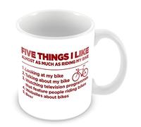 FT Five Things I Like Bike Funny Gift Mug, Ceramic, White, 11 oz