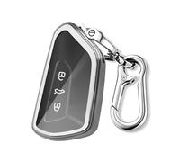 FT FUNTOR Car Key Cover for VW Golf 8 with Keychain Anti-dust Protection Car Remote Key Fob Case Cover,Compatible with Volkswagen Golf 8 e-Golf 8 ID.3 ID.4/Cupra Formentor/Born/Multivan T7 (silver)