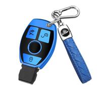 FT FUNTOR for Mercedes Benz Car Key Cover,3 Blue Buttons TPU for Mercedes Key Case with Keychain,Compatible with Mercedes Benz A B C E S V W R CL ML CLK W176 W245 A203 W204 W211 W245 (B-Blue)