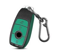 FT FUNTOR for Mercedes Key Cover,TPU Leather Texture for Benz Car Key Cover with 3 Buttons,Suitable for Benz A C E G S Class AMG GLK GLA GLC GLE GLS GT SL SLC SLS SLK (C-Green)