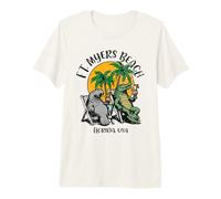 Ft Myers Beach Florida USA Funny Manatee Alligator Design Premium T-Shirt
