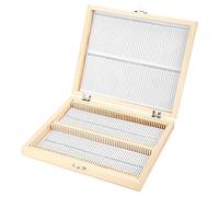 FT VOGUE Microscope Slides Storage Box Wooden Slide Storing Box with Numbered Slots Contents Sheet