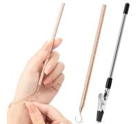 FTAKRY 2 Pcs Bracelet Helper Tool，Portable Bracelet Helper with Rubber Tip Clip and 1mm Round Hook for Necklaces, Watches and Independent Jewelry Wear