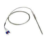 FTARP08 PT100 Type 1m Metal Braided Cable 100mm Probe Sheathed RTD Temperature Sensor WZPK-191 1Pcs(B 4mm diameter)