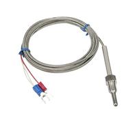 FTARP09 PT100 RTD Temperature Sensor, 2m Metal Braided Cable 30mm Probe Head Inch & Metric Thread 1/8-3/4 M6-M12 1pc(PT3 8)