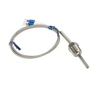 FTARP09 PT100 type 1m metal braided cable 50mm probe head RTD temperature sensor 1/8 1/4 3/8 1/2 3/4 inch thread(PT1 4)